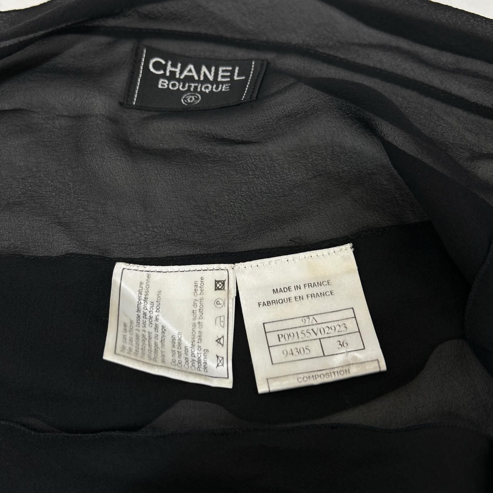 Chanel CC Logo Button Camisole Long 36 with Sheer Cape — view 9