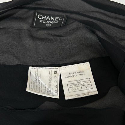 Chanel CC Logo Button Camisole Long 36 with Sheer Cape — view 9