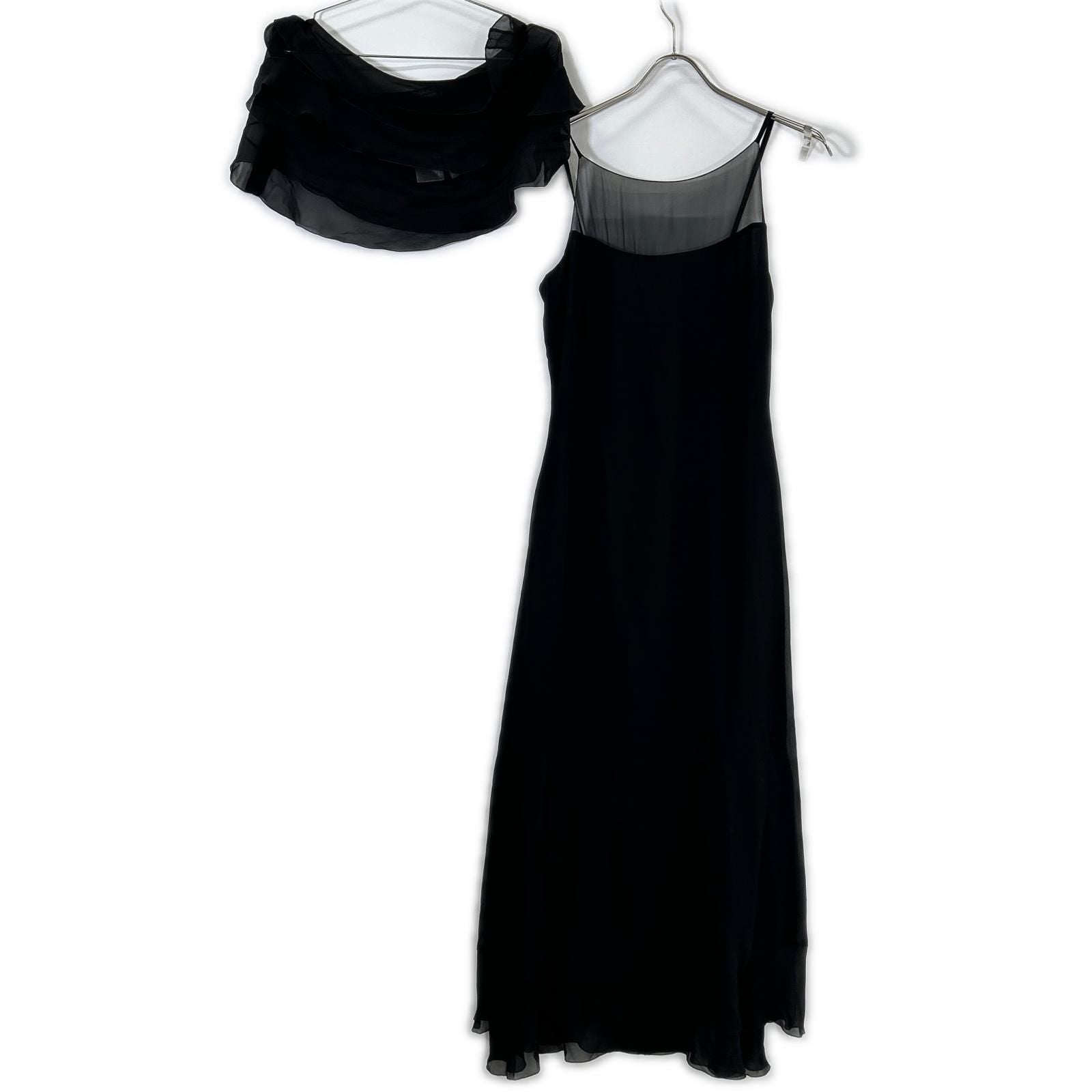 Chanel CC Logo Button Camisole Long 36 with Sheer Cape — view 3