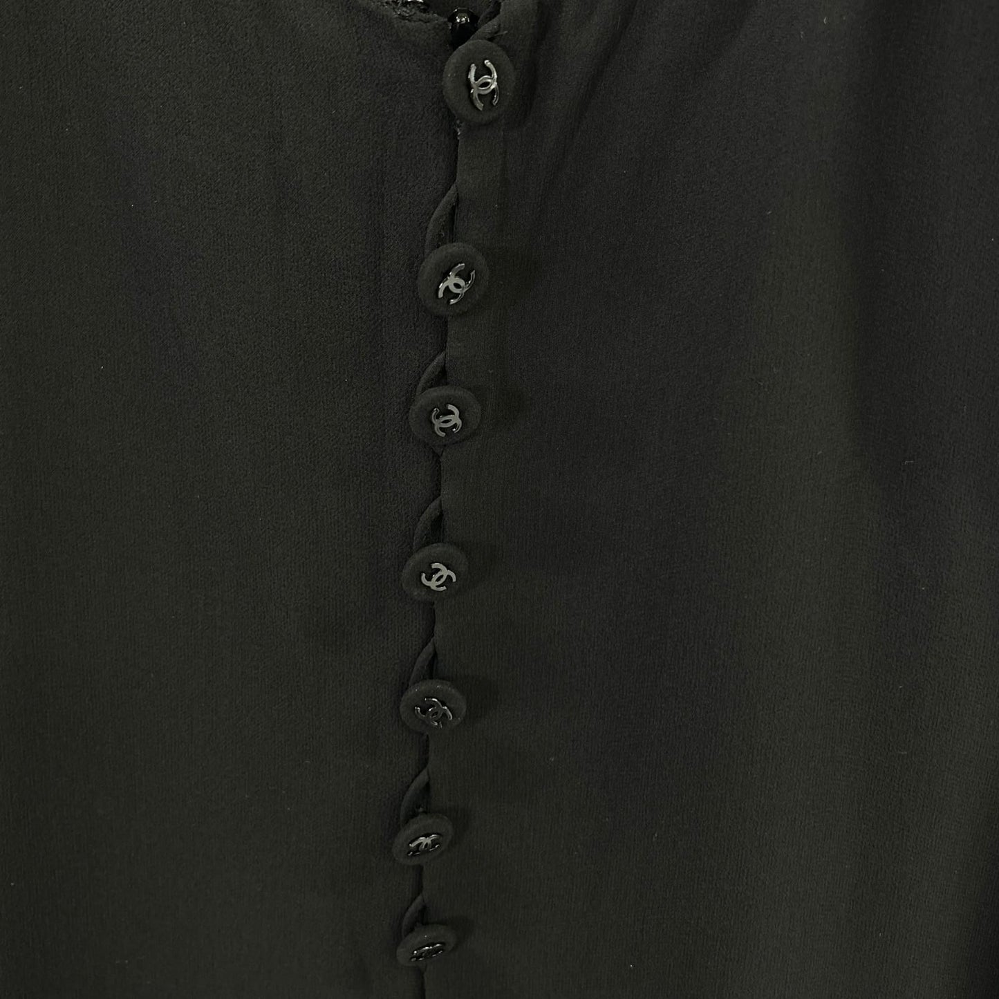 Chanel CC Logo Button Camisole Long 36 with Sheer Cape — view 6