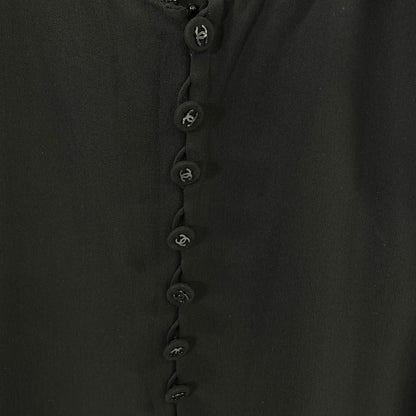 Chanel CC Logo Button Camisole Long 36 with Sheer Cape — view 6