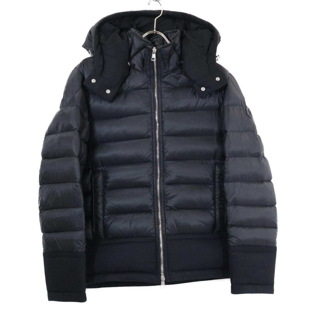 Moncler Riom Wool Contrast Hooded Down Jacket