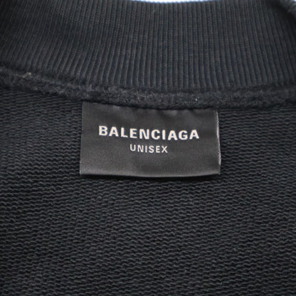 Balenciaga Double Front Crew Distressed Neck Sweatshirt — view 4