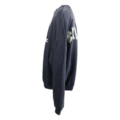 Balenciaga Double Front Crew Distressed Neck Sweatshirt — view 2