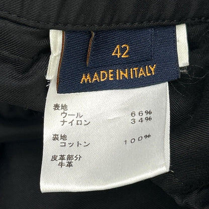 Louis Vuitton Black Leather Patch Nylon Pants 42 — view 4