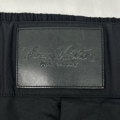 Louis Vuitton Black Leather Patch Nylon Pants 42 — view 6