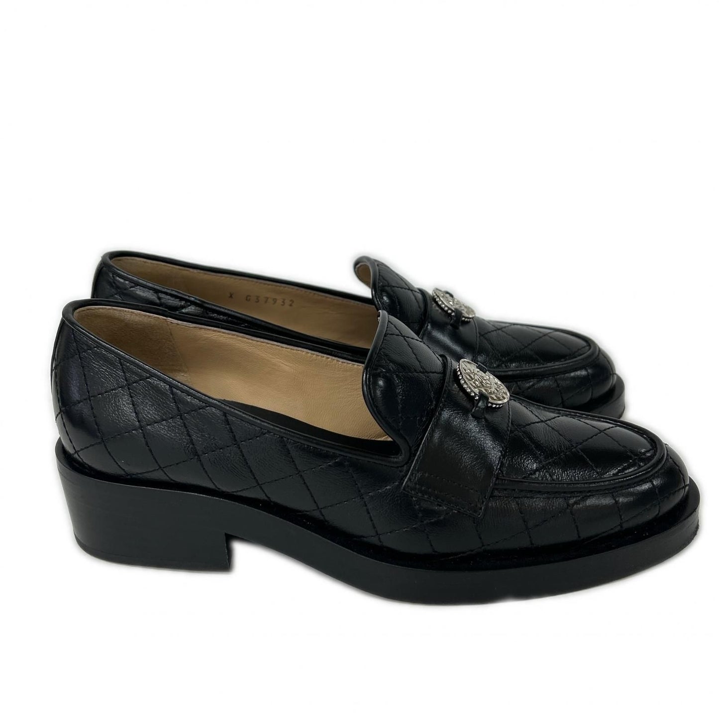 Chanel CC Logo Quilted Loafers — view 4