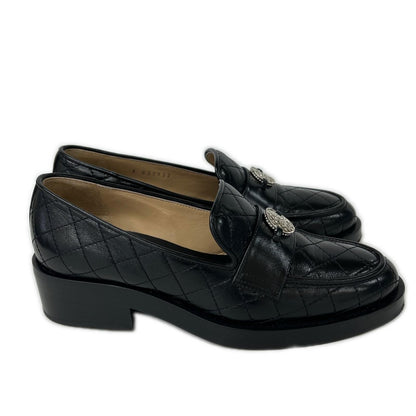 Chanel CC Logo Quilted Loafers — view 4