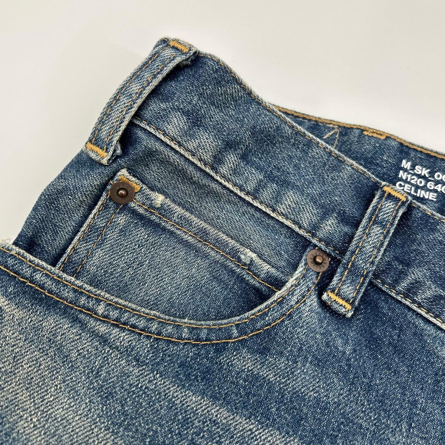 Celine Indigo Cotton Denim Pants 28 — view 9