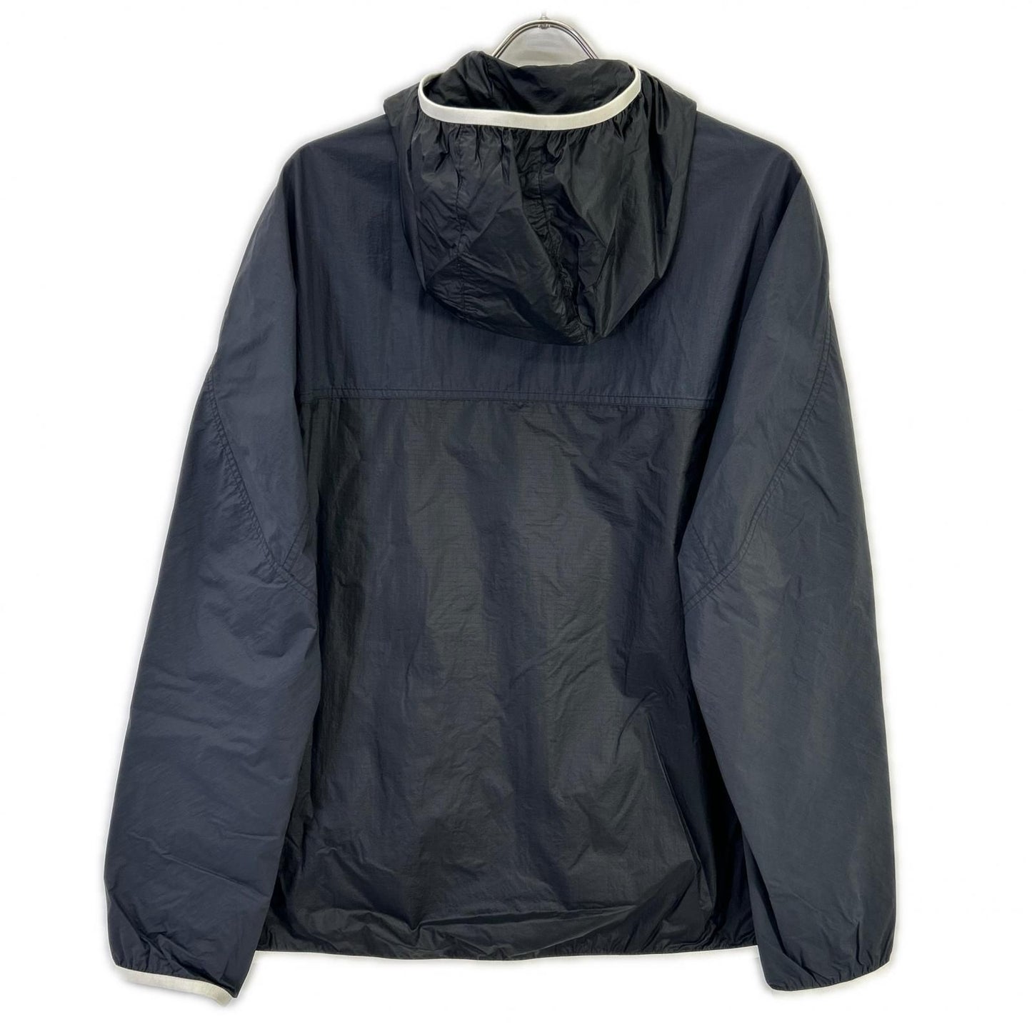 Moncler Black Navy Algedi Nylon Zip Up Hoodie — view 2