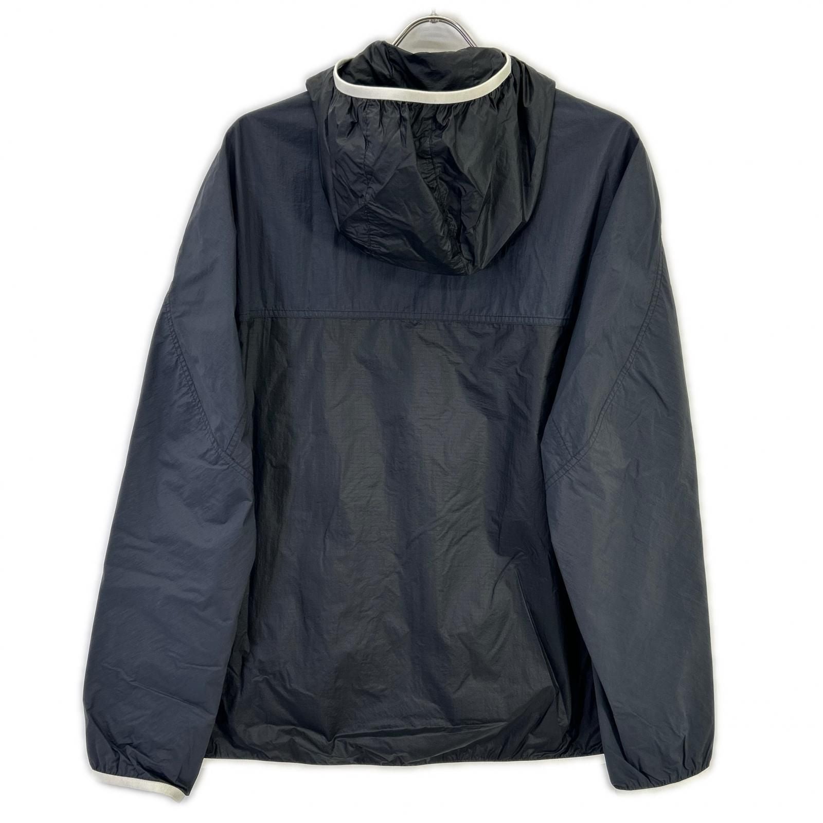Moncler Black Navy Algedi Nylon Zip Up Hoodie — view 2