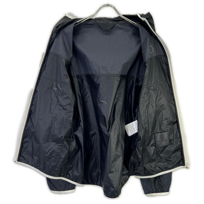 Moncler Black Navy Algedi Nylon Zip Up Hoodie — view 3