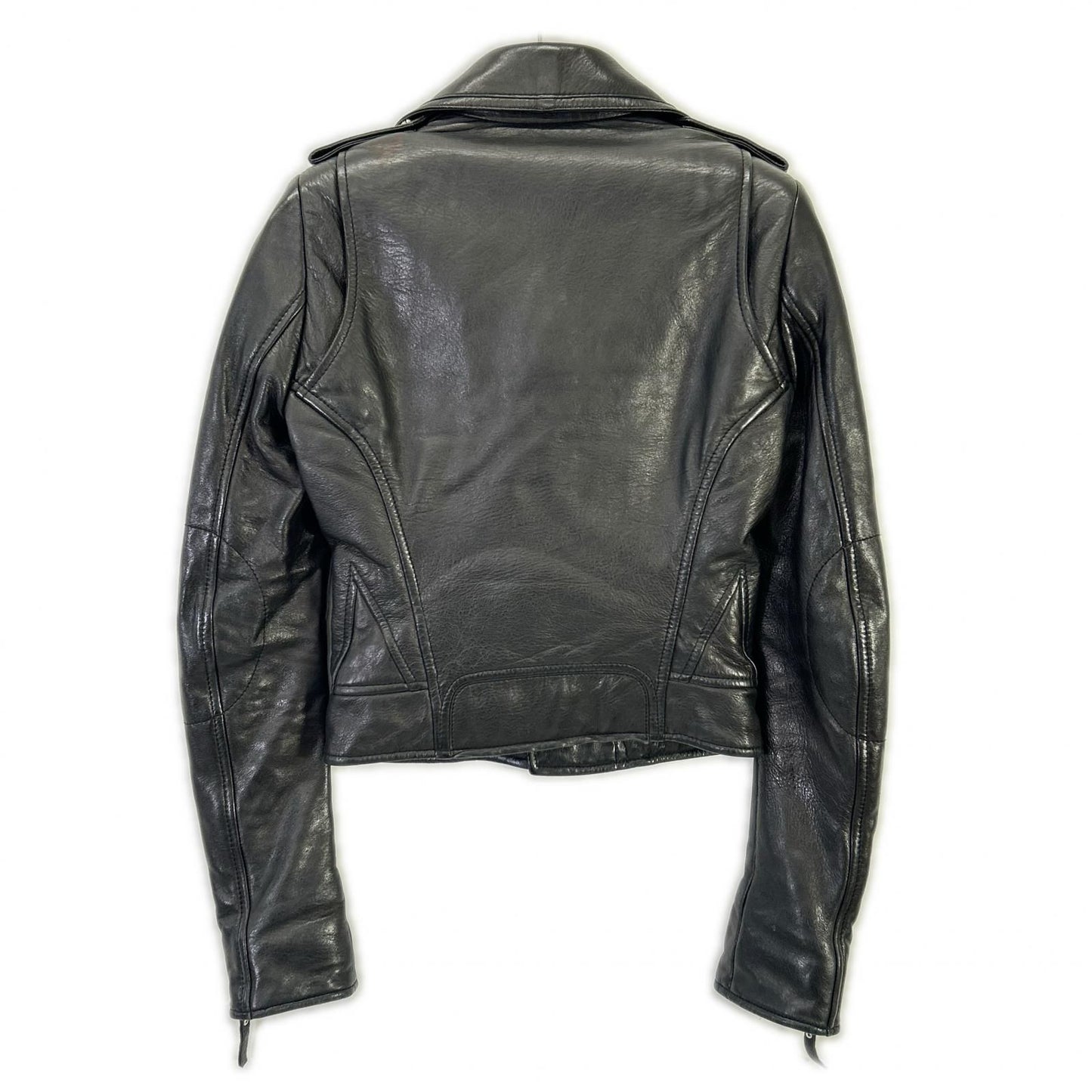 Balenciaga Black Lambskin Double Rider's Jacket 34 — view 2