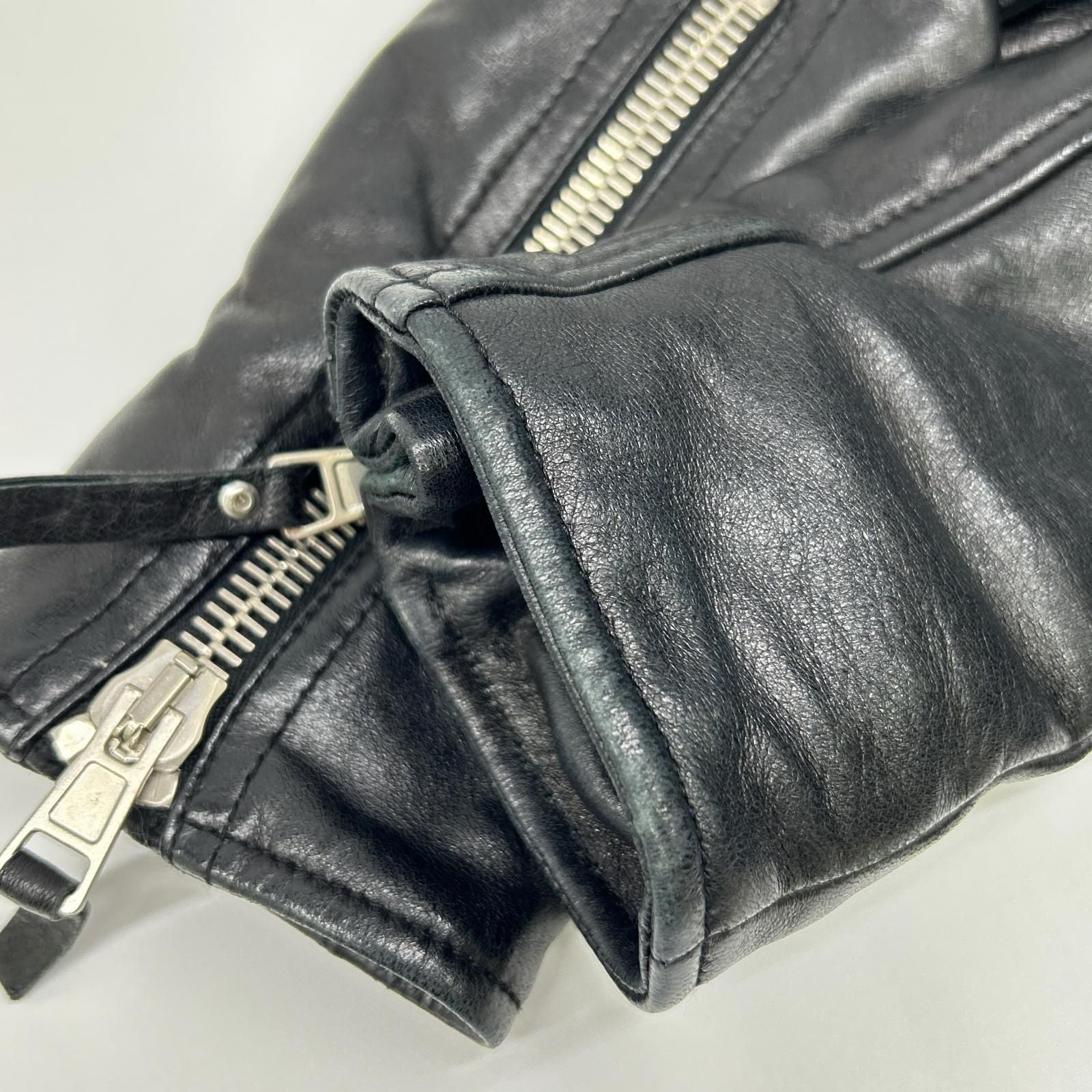 Balenciaga Black Lambskin Double Rider's Jacket 34 — view 7