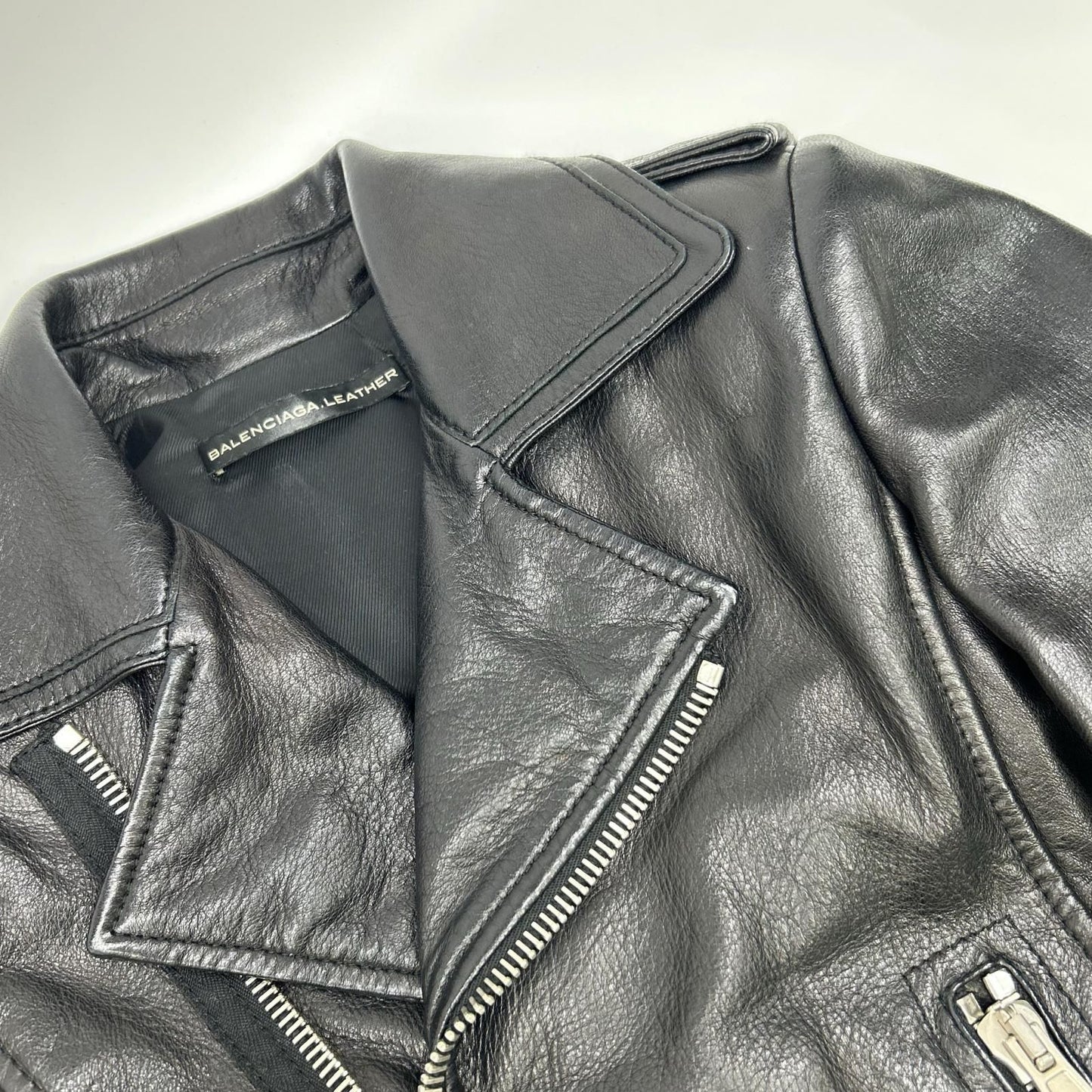 Balenciaga Black Lambskin Double Rider's Jacket 34 — view 9