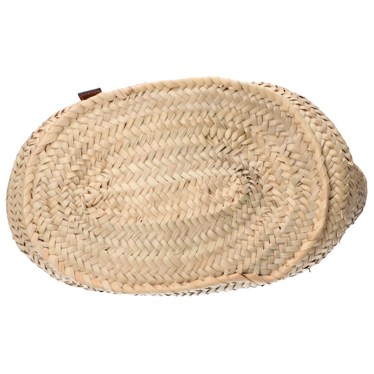 Loewe Natural Tan Palm Leaf Calf Embossed Anagram Raffia Basket — view 5