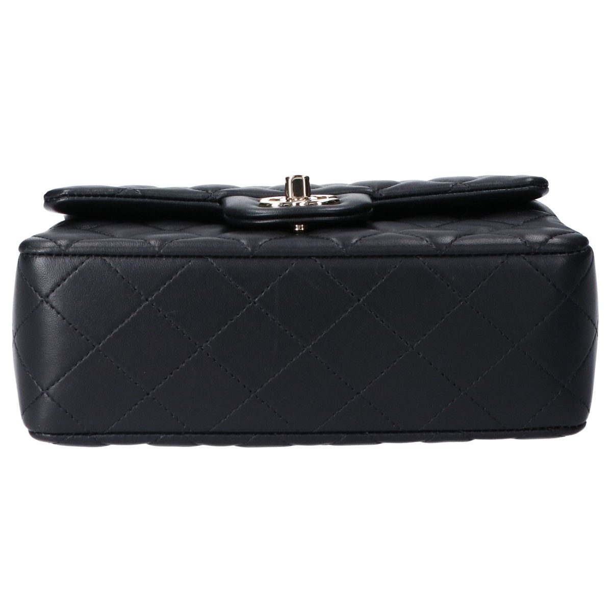 Chanel Black Gold Lambskin Top Handle Mini Classic 2-Way Handbag — view 5