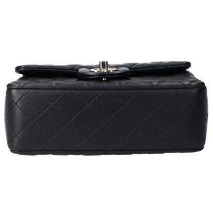 Chanel Black Gold Lambskin Top Handle Mini Classic 2-Way Handbag — view 5