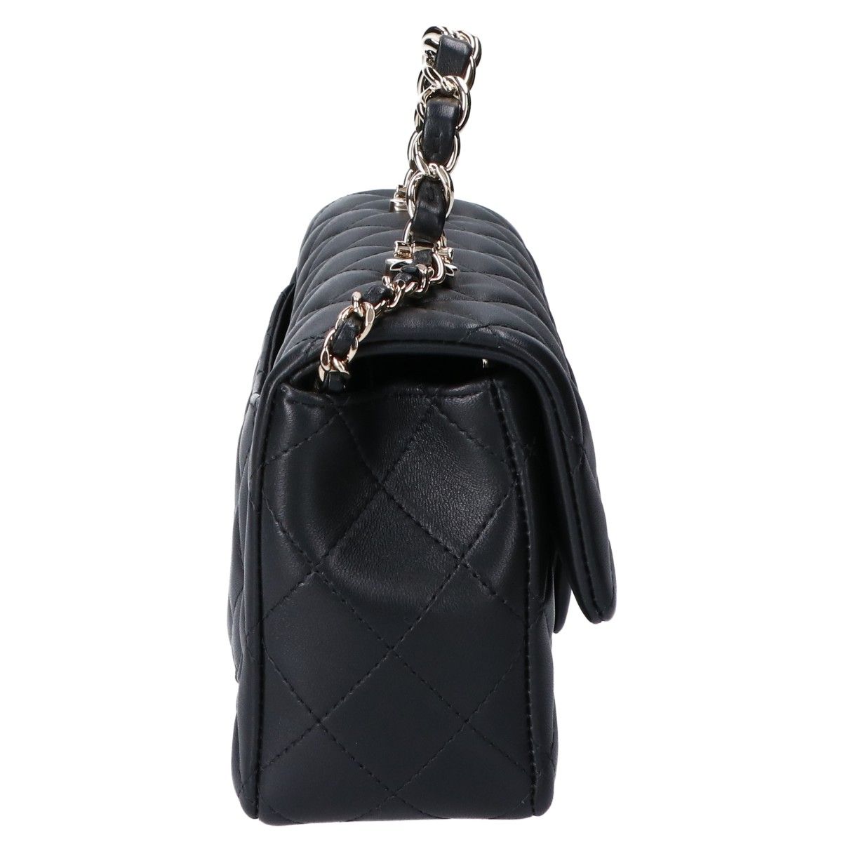 Chanel Black Gold Lambskin Top Handle Mini Classic 2-Way Handbag — view 4