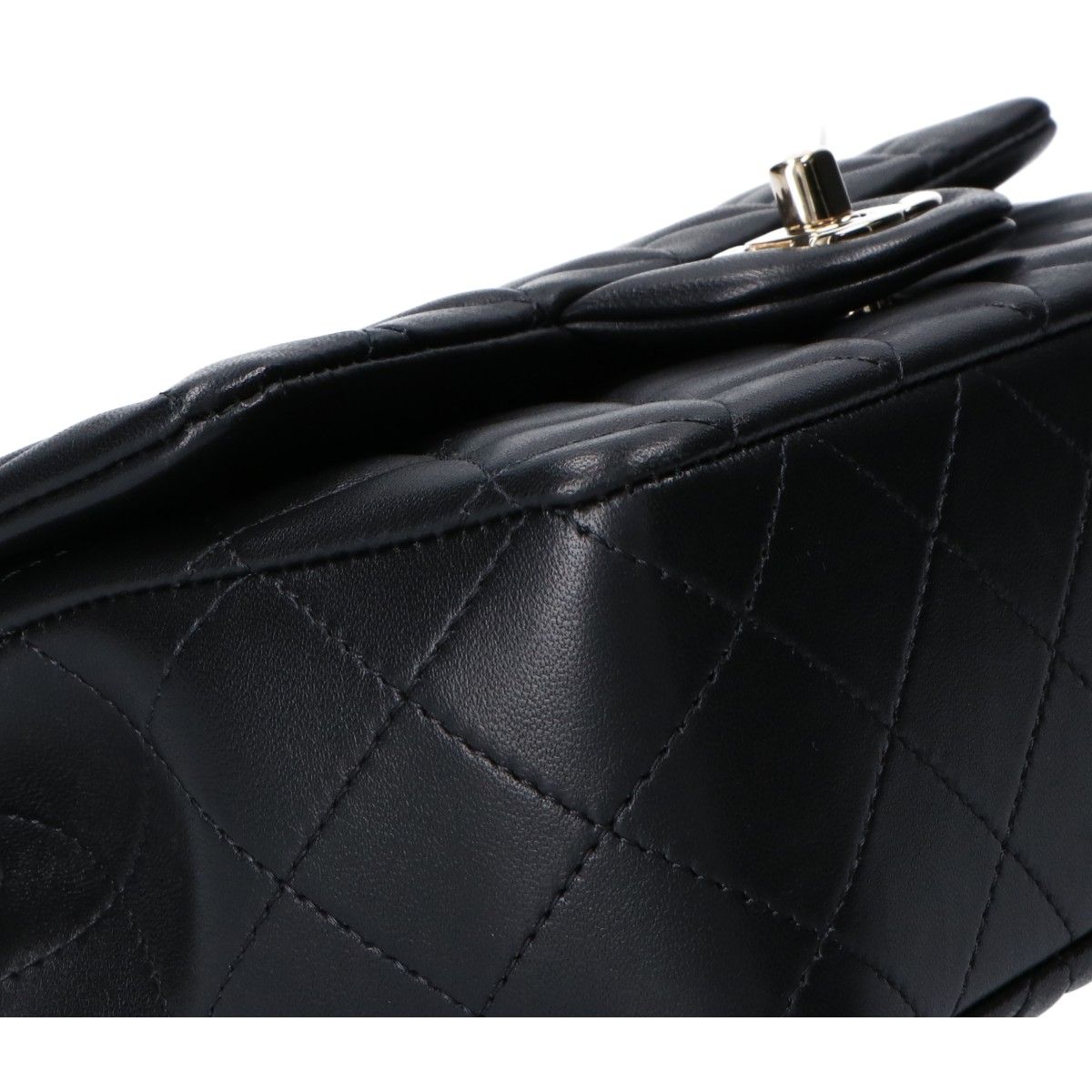Chanel Black Gold Lambskin Top Handle Mini Classic 2-Way Handbag — view 9