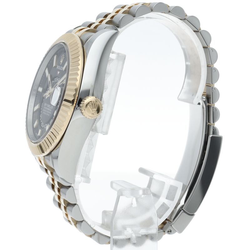 Rolex Sky Dweller Watch Jubilee Box 18k Yellow Gold SS Black — view 3