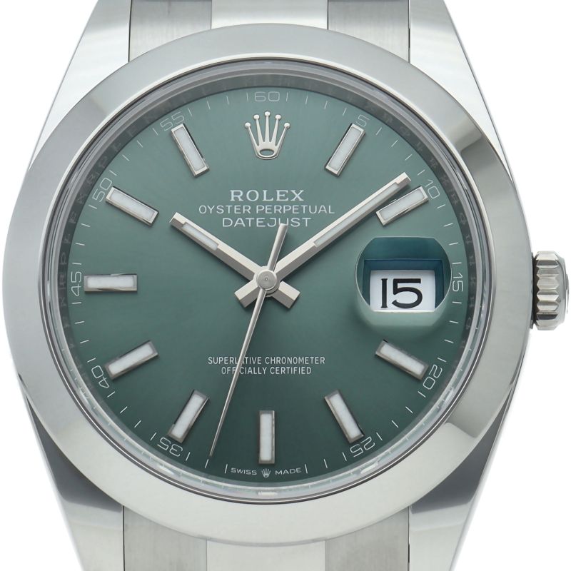 Rolex Datejust 41 Watch Oy Star Mint Green Box SS