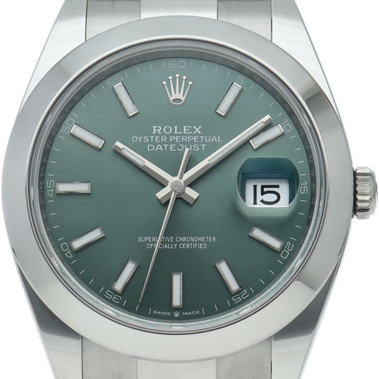 Rolex Datejust 41 Watch Oy Star Mint Green Box SS