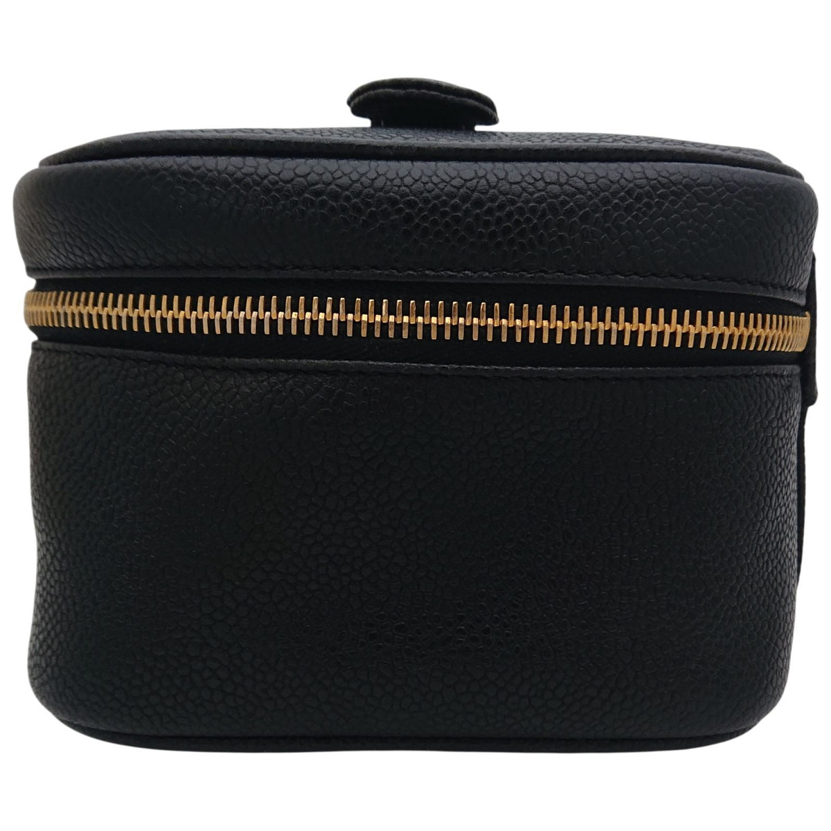Chanel Vanity Bag Caviar Leather CC Logo Black Gold — view 4