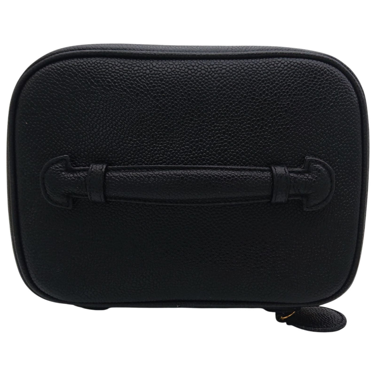 Chanel Vanity Bag Caviar Leather CC Logo Black Gold — view 6