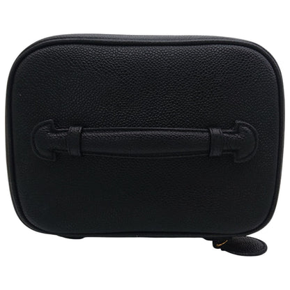 Chanel Vanity Bag Caviar Leather CC Logo Black Gold — view 6