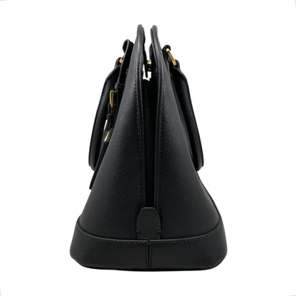 Prada Handbag Saffiano Bag Nzv Leather Triangle Logo Black Gold — view 3