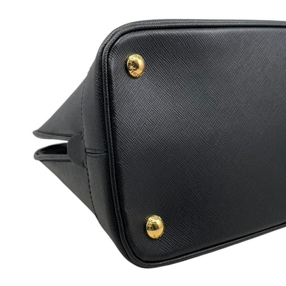 Prada Handbag Saffiano Bag Nzv Leather Triangle Logo Black Gold — view 6