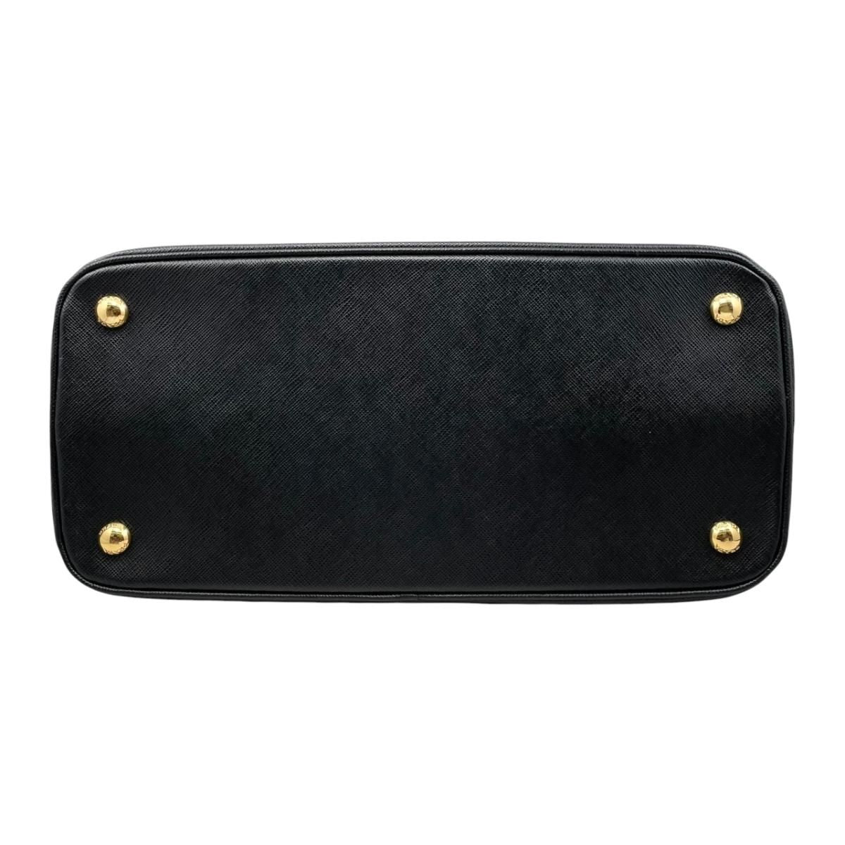 Prada Handbag Saffiano Bag Nzv Leather Triangle Logo Black Gold — view 5