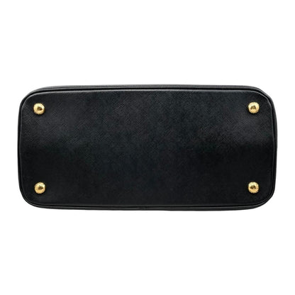 Prada Handbag Saffiano Bag Nzv Leather Triangle Logo Black Gold — view 5