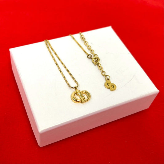 Dior Vintage CD Logo Pendant Gold