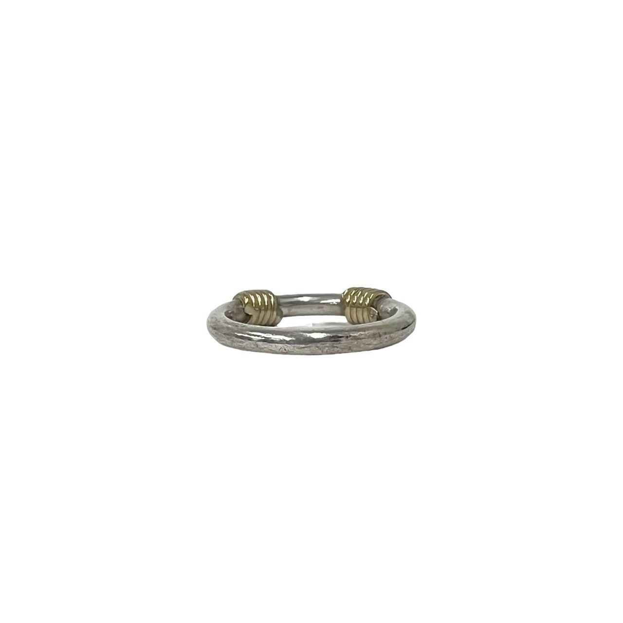 Tiffany & Co Band Width Wire Ring 925 Sterling Silver Gold — view 6