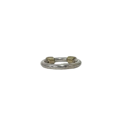 Tiffany & Co Band Width Wire Ring 925 Sterling Silver Gold — view 6