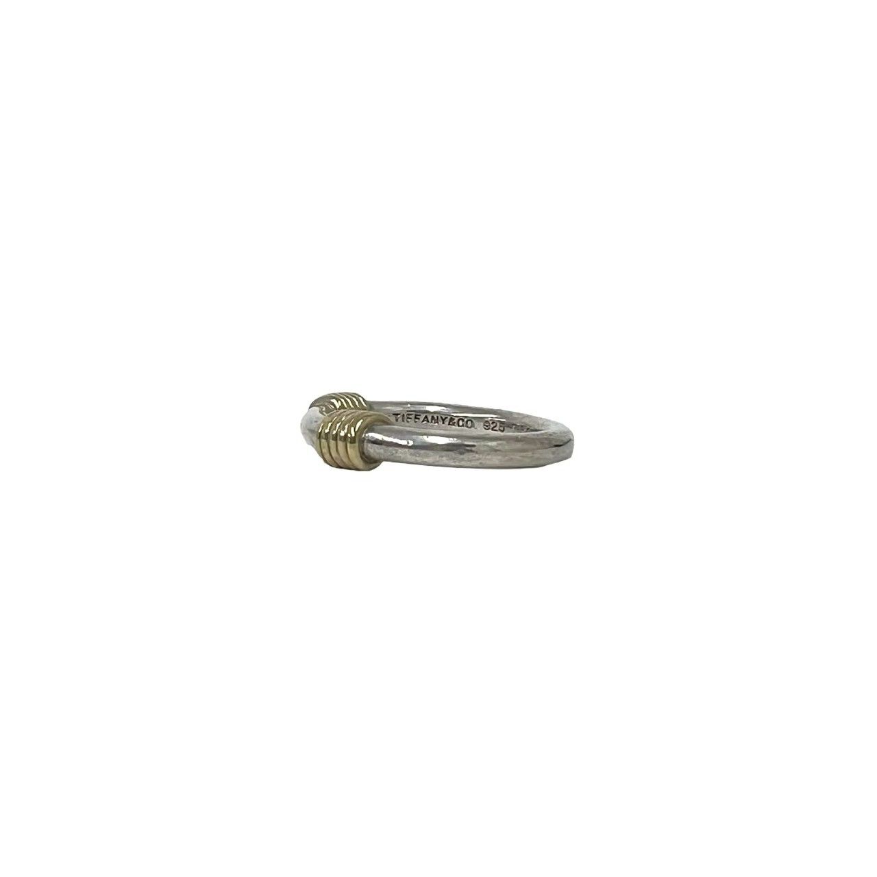 Tiffany & Co Band Width Wire Ring 925 Sterling Silver Gold — view 4
