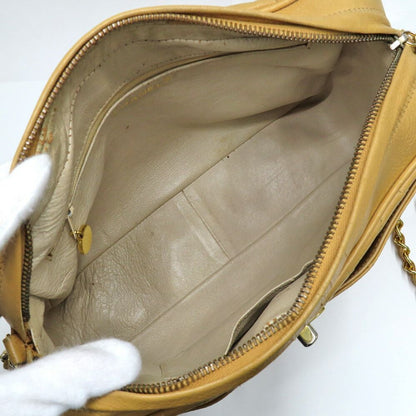Chanel Chain Shoulder Bag Quilted Caviar Leather Beige Gold — view 5
