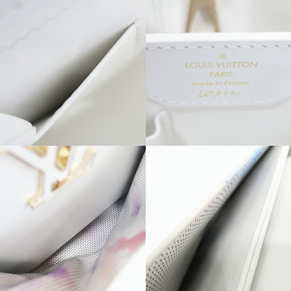 Louis Vuitton Ten Arty Capucines Raisal 2-Way Shoulder Bag White Gold Leather — view 7