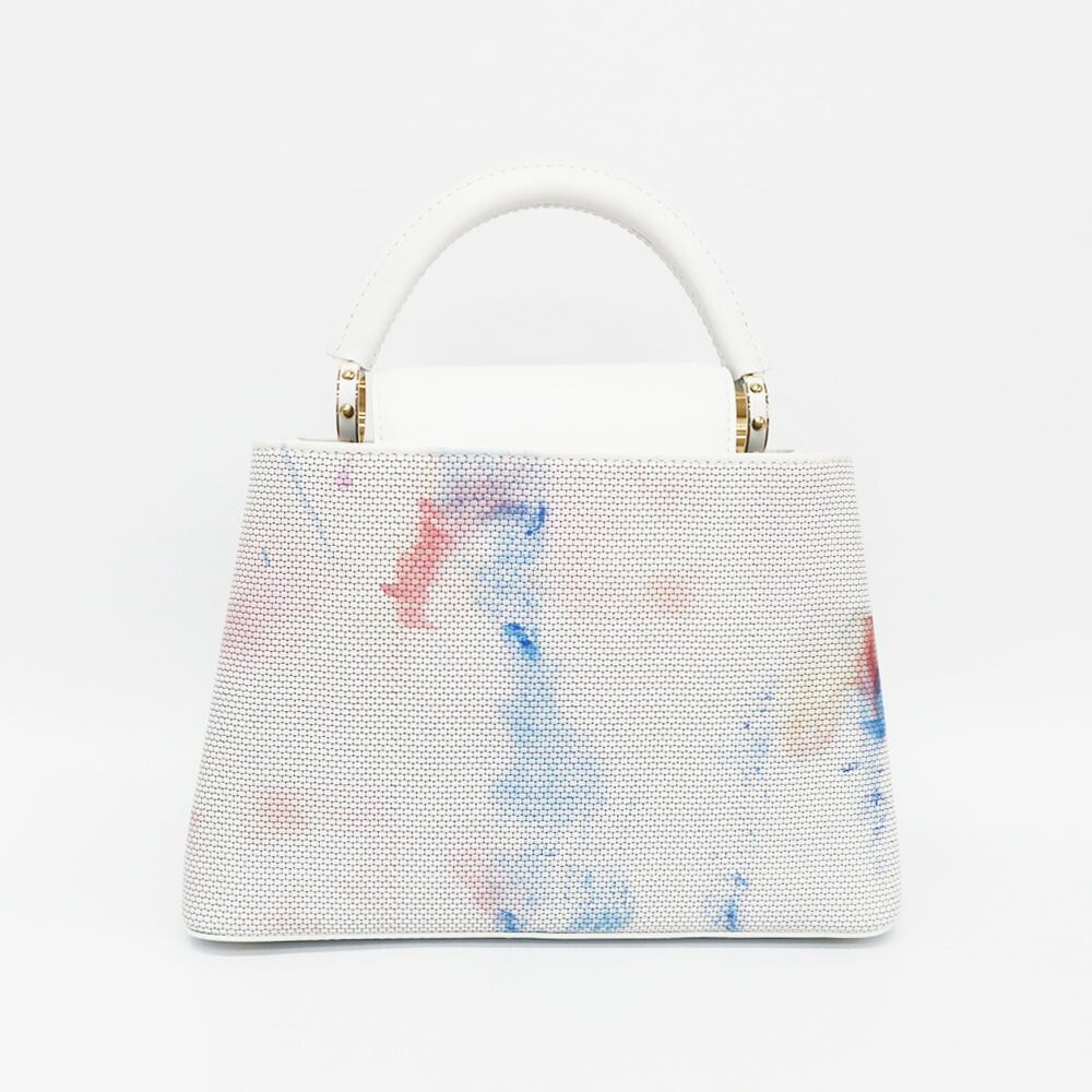 Louis Vuitton Ten Arty Capucines Raisal 2-Way Shoulder Bag White Gold Leather — view 2