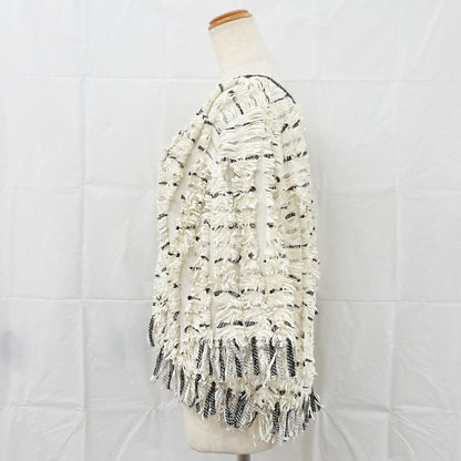 Chanel T-Shirt Top Mesh Fringe 36 Beige Cotton Viscose — view 2