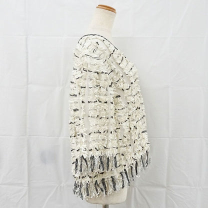 Chanel T-Shirt Top Mesh Fringe 36 Beige Cotton Viscose — view 4