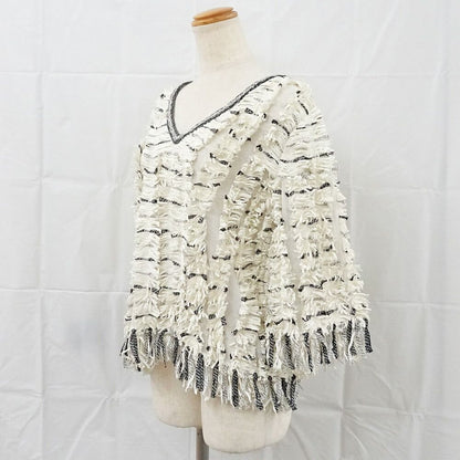 Chanel T-Shirt Top Mesh Fringe 36 Beige Cotton Viscose — view 5