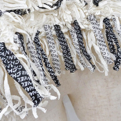 Chanel T-Shirt Top Mesh Fringe 36 Beige Cotton Viscose — view 6