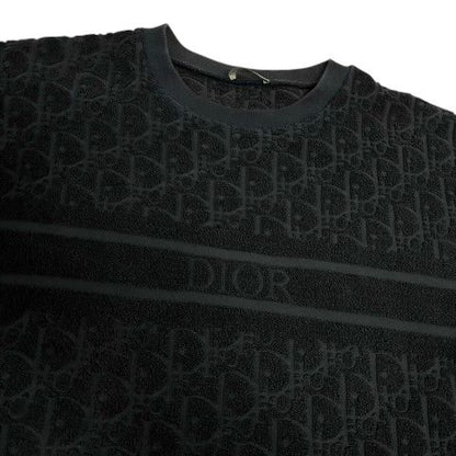 Dior Blue T-Shirt Pile Cotton Logo Short Sleeve M Navy — view 6