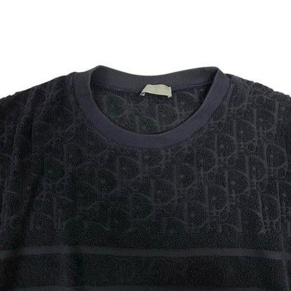 Dior Blue T-Shirt Pile Cotton Logo Short Sleeve M Navy — view 4