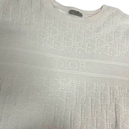 Dior Oblique T-Shirt Pile Cotton Logo Short Sleeve M White — view 6