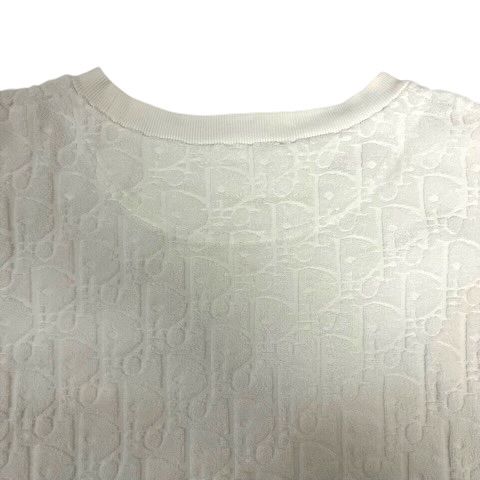 Dior Oblique T-Shirt Pile Cotton Logo Short Sleeve M White — view 5