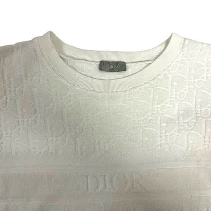 Dior Oblique T-Shirt Pile Cotton Logo Short Sleeve M White — view 4